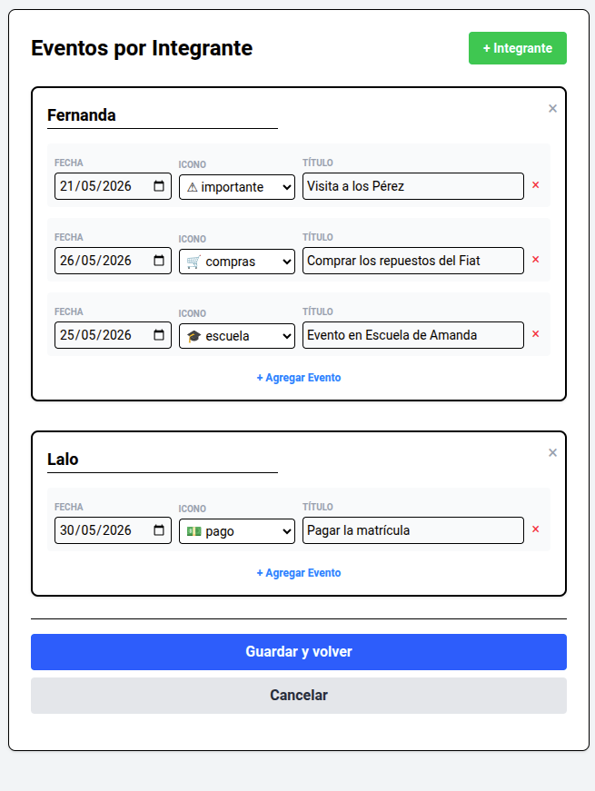 Configuración de eventos en la web