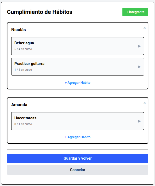 Configuración de hábitos en la web