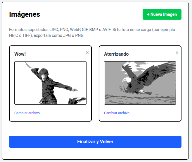 Galería de imágenes en la web