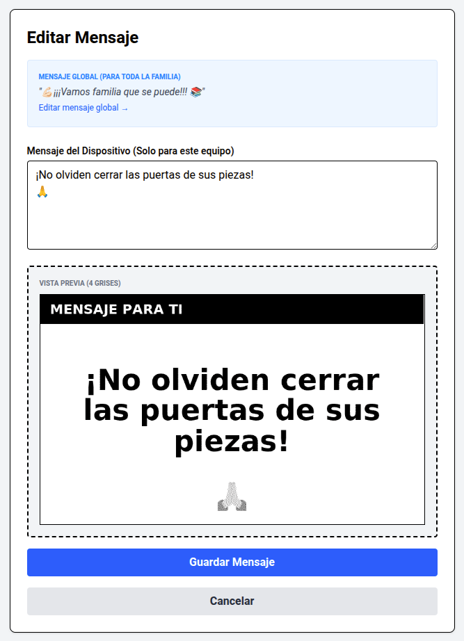 Editor de mensaje por dispositivo